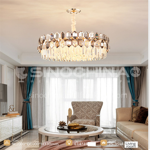 Light Luxury Crystal Chandelier Living Room Modern Dining Atmosphere Villa Apartment Simple Lamp Jh 2009 Light Luxury Crystal Chandelier Living, Crystal Chandeliers In Living Room